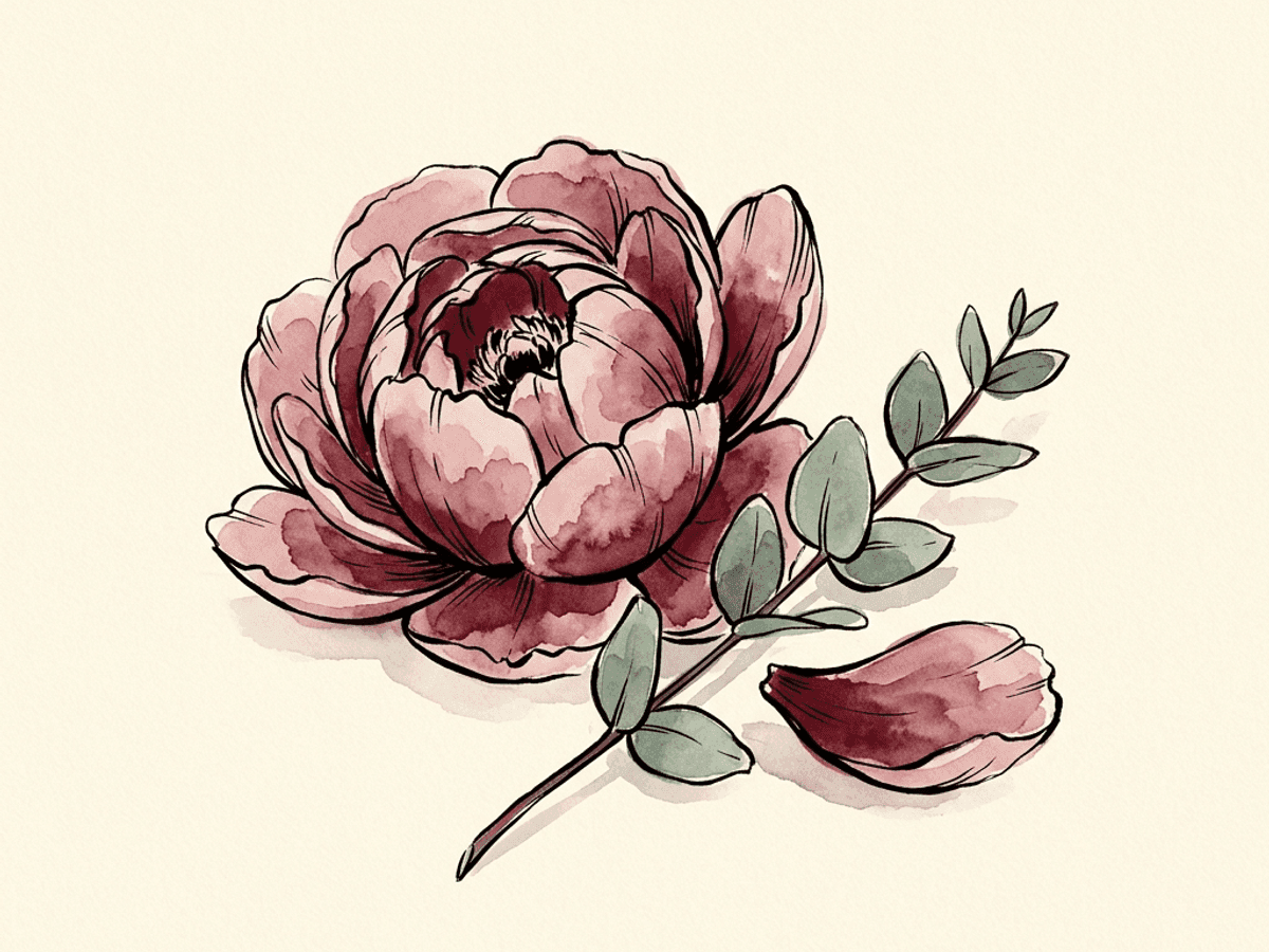 Two soft watercolor shapes in rose and merlot facing each other across a thin gap — the distance between a claim and what is actually felt.