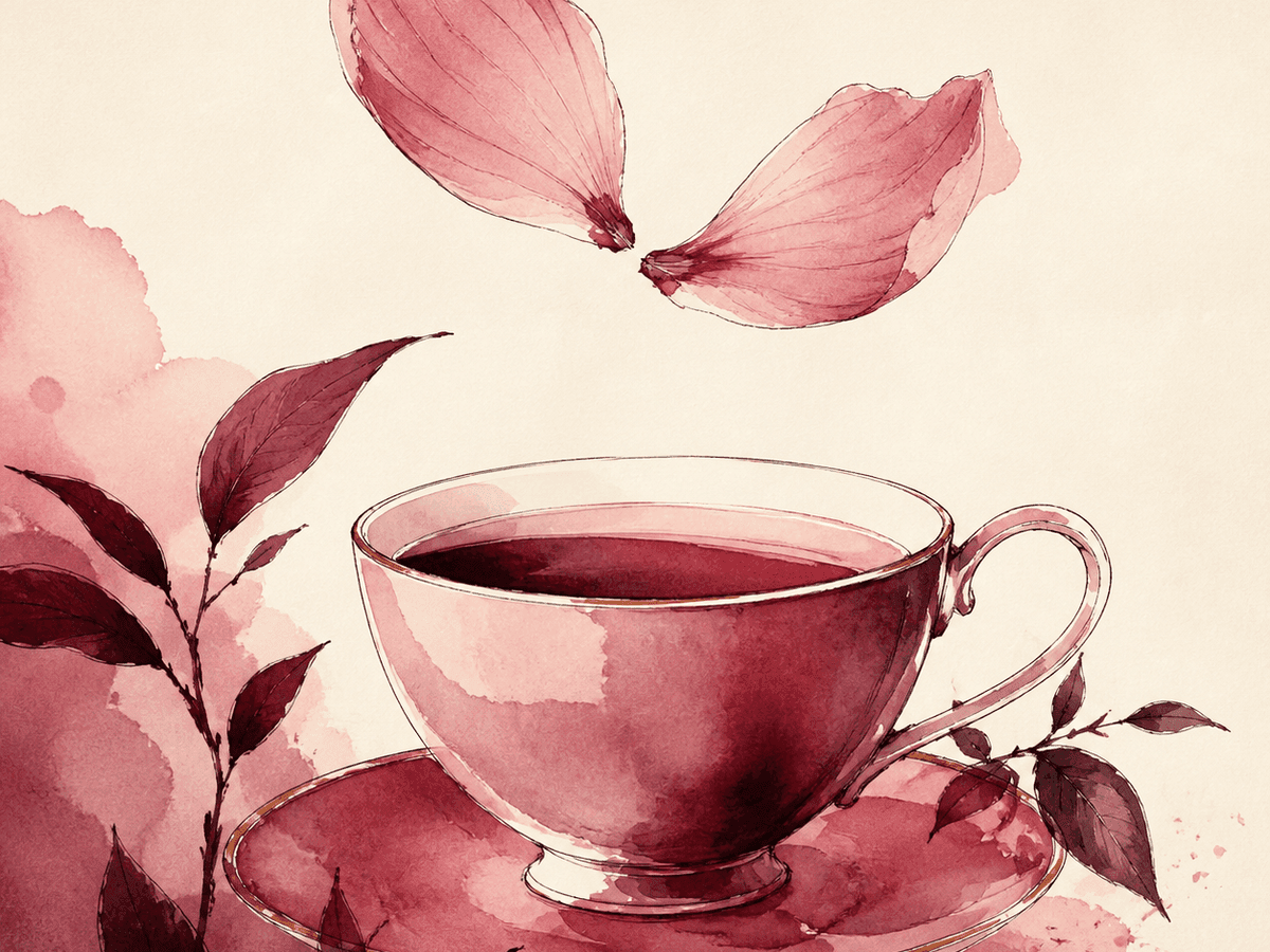 Two watercolor threads in merlot ink, one knotted tightly and one loosening into an open curve — the difference between suppressing a feeling and redirecting it.