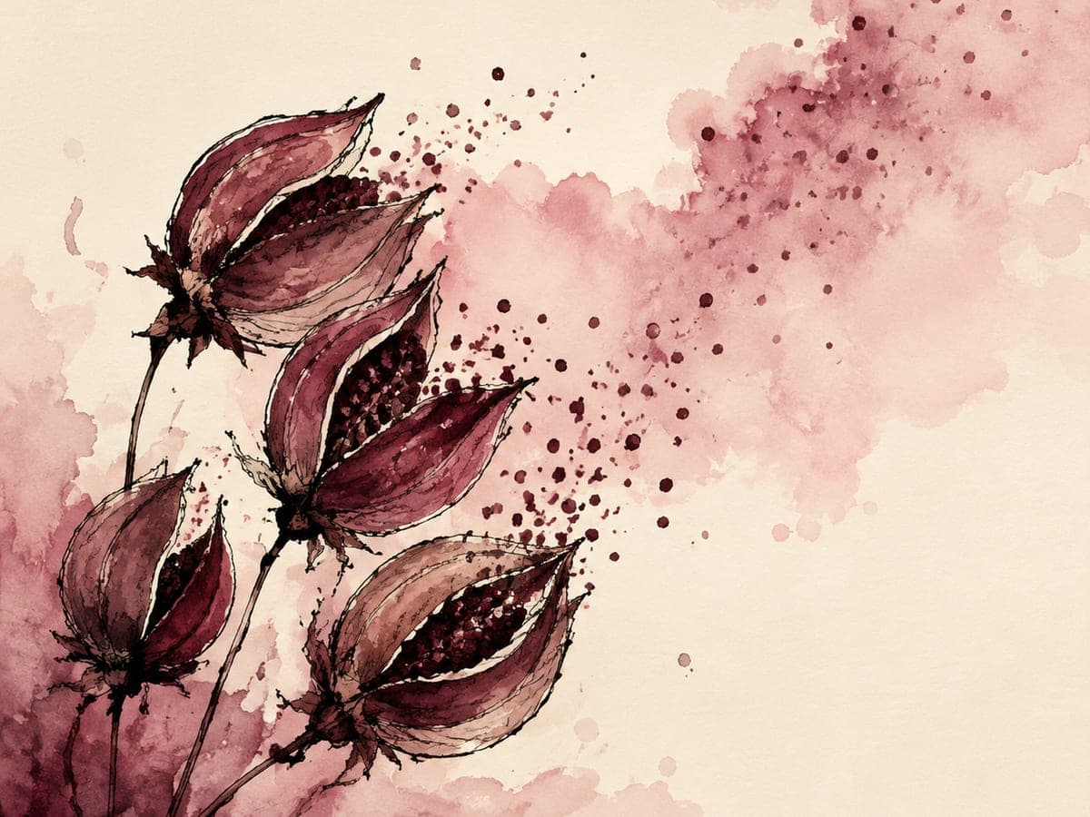 A hand-drawn watercolor current shifting direction mid-stream, rendered in dusty rose and merlot, the same energy redirected rather than stopped.