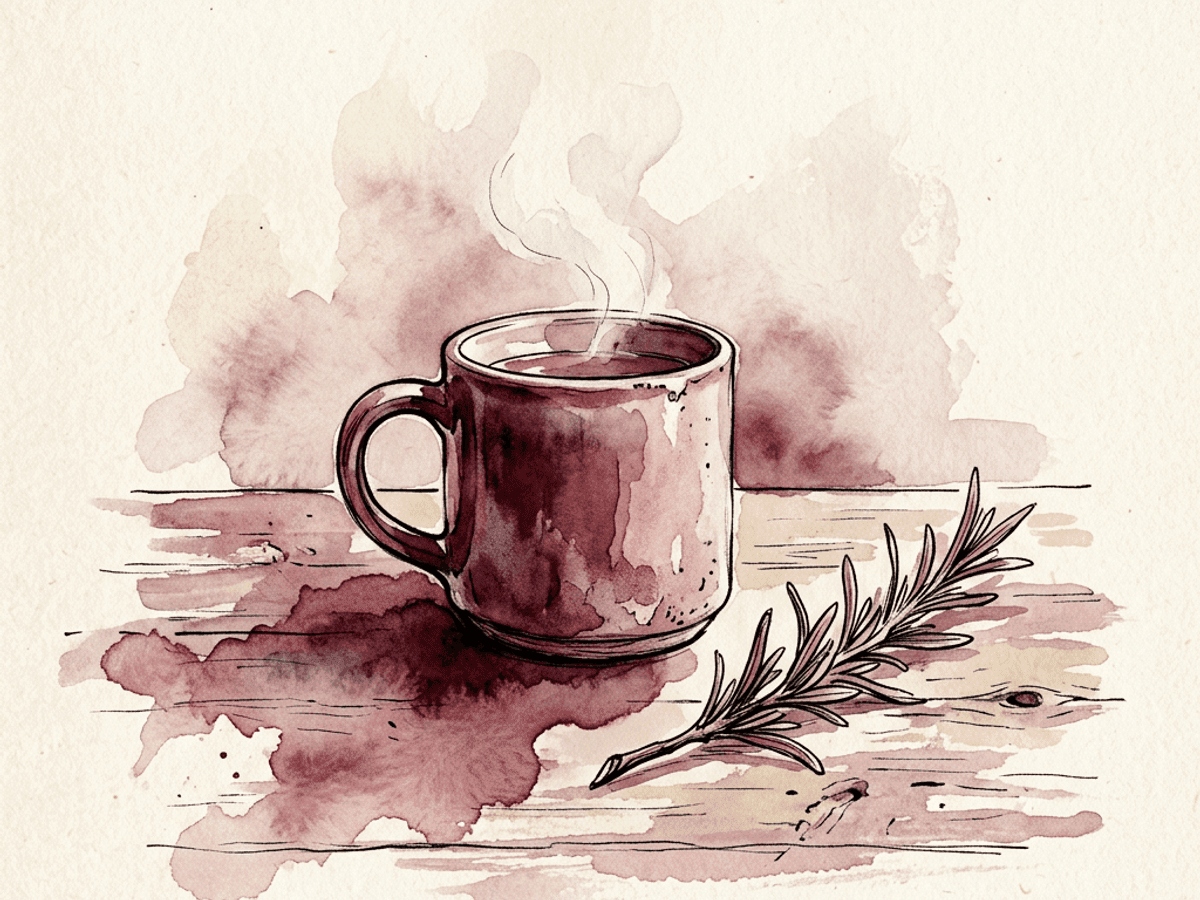 Two soft watercolor shapes in rose and merlot held apart by a sharp hand-drawn line — the gap between a claim and a felt truth.