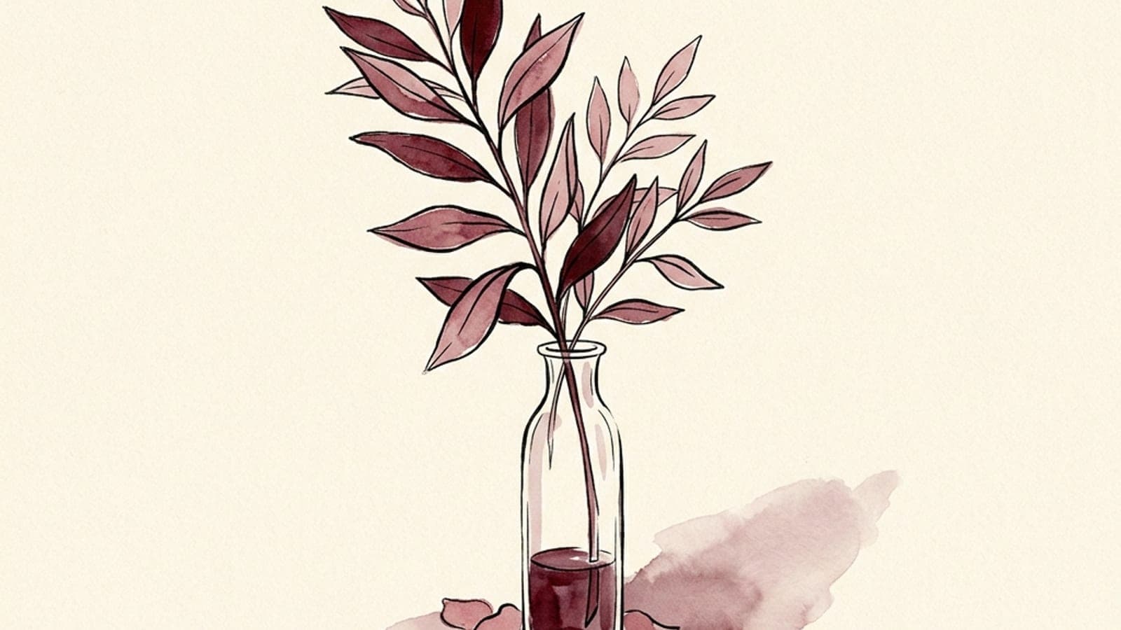 A horizontal watercolor study of a pomegranate — whole and closed on the left, gently split to show its seeds on the right. A quiet metaphor for a body valued for what it holds rather than how it looks.